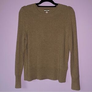 J Crew Size M Tan Cashmere Sweater Crew Minimalist Contemporary Capsule